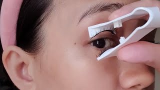 How to put magnetic eyelashes 1st time trying [upl. by Anihta]