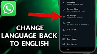 How To Change WhatsApp Language To English [upl. by Dranyam]