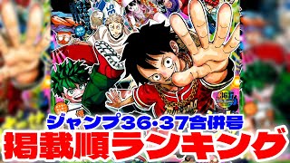 【最新】ジャンプ掲載順ランキング！【週刊少年ジャンプ36・37合併号】 [upl. by Eiramadnil549]