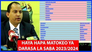 MATOKEO YA DARASA LA SABA 20232024 [upl. by Idzik219]