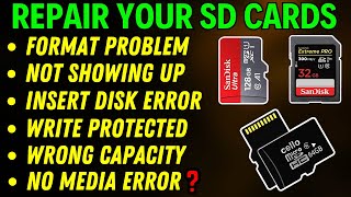 SD Card Format Problem  Memory Card Not Formatting  How To Fix Sd Card Not Showing On Pc [upl. by Nosiram915]