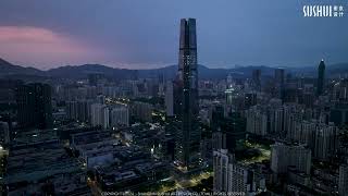 CityMark Centre Shenzhen Super highrise building water feature China 深圳城脉金融中心 SUSHUI素水 [upl. by Atikkin694]