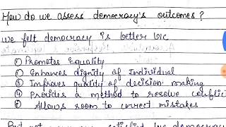 Class 10th Outcomes of Democracy chapter 7 Democratic politics [upl. by Nigam]