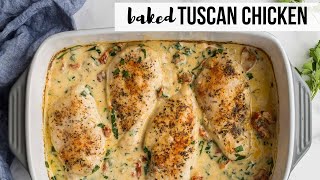 EASY Baked Tuscan Chicken  made in ONE pan  The Recipe Rebel [upl. by Deevan319]