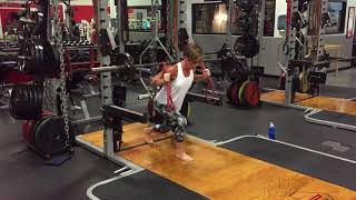 Lunges with Makeshift Safety Squat Bar and Band Handles [upl. by Yoshio]