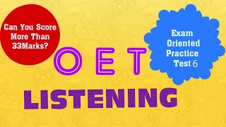 OET Listening sample for Nurses Exam oriented OET ListeningTest 6 OET Listening practice test 20 [upl. by Sessler]