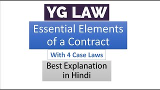 Introduction to Law of Contracts  Essential Elements of a Contract  In Hindi [upl. by Gavra739]