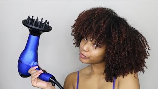 Diffusing And Stretching Type 4 Natural Hair  Minimize Shrinkage Frizz And Dry Time [upl. by Johnston]