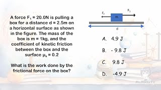 Work done by the frictional force  Physics lab tech test  Q2 [upl. by Cordova]