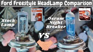 Osram Night Breaker Laser H4 Vs Stock Light  6055w 12V  Headlight Comparison for Ford Freestyle [upl. by Nesral]