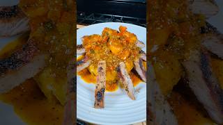 Mofongo de camarones con Filete de Primera thebutcher05 [upl. by Lemert]