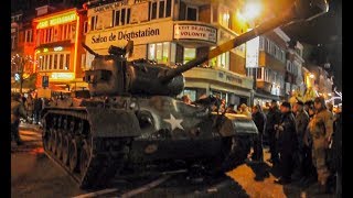 Tanks in Bastogne at night Pershing Sherman Locust [upl. by Saphra]