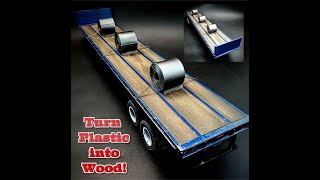 Fruehauf 40ft Flatbed Semi Trailer 125 Scale Model Kit Build How To Assemble Turn Plastic into Wood [upl. by Nilahs392]