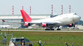 RARE  JetOne X Longtail Aviation B744 VQBZV Taxiing and Departure at Munich Airport [upl. by Akirdnwahs774]