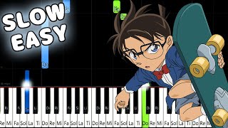 Case Closed  Detective Conan Theme  SLOW EASY Piano Tutorial animelovemen [upl. by Sanbo]