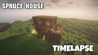 quotEpic Spruce House Build in Minecraft Watch the Transformation 🌲🏠quot [upl. by Erleena]