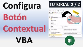 Macros Excel – VBA 22 Configurando Menú Contextual  Click Botón Secundario del Ratón  2  2 [upl. by Heise543]