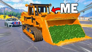 Escaping Cops With BULLDOZER In GTA 5 RP [upl. by Grath]