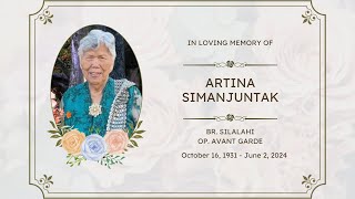 Memorial Service of Artina Simanjuntak Br Silalahi [upl. by Arimay]