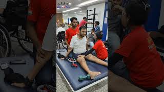 Recovery of quadriplegic patient at Walk n Run physiotherapy quadriplegic rehab fitness [upl. by Normak]