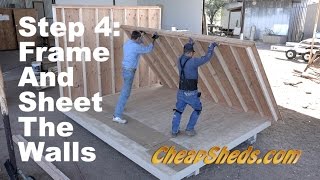 How To Frame And Sheet The Walls For A Tall Barn And Deluxe Gable Roof Shed [upl. by Aed]