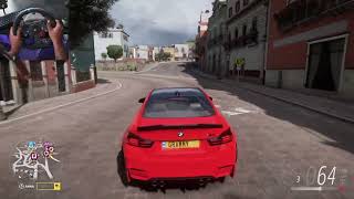 750 HP BMW M4 w CRAZY Burble Tune  Steering Wheel Gameplay  Forza Horizon 5 [upl. by Tiffany]