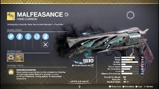 Malfeasance Exotic Weapon amp Catalyst  Darkness in the Light quest guide – Destiny 2 [upl. by Eliath]