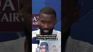 Rüdiger Reacts To Endrick Becoming Real Madrids Youngest Scorer In The UCL 🤩 [upl. by Naira]