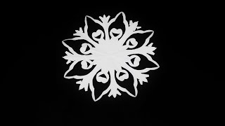 How to Make a Simple and Easy Paper Cutting Snowflake  Design Christmas Window Decoration 822 [upl. by Whitcomb144]