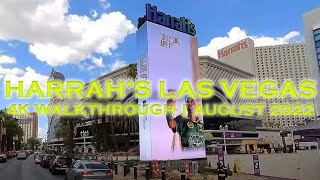 Harrahs Las Vegas Casino 4K Walkthrough Walking Tour August 2022 [upl. by Assirram]