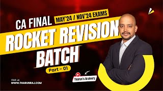 CA FINAL  IDT  ROCKET REVISION BATCH  MAY24  NOV24 EXAMS  PART 01 [upl. by Eirhtug445]