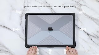 How to Put On and Remove MacBook Case  Fintie Tuatara HeavyDuty Case [upl. by Atteuqehs]