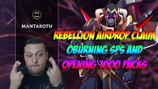 Rebellion Live Airdrop Claim SPS Burn and 1000 Pack Opening [upl. by Hsara]