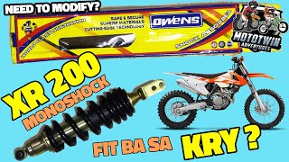 OWENS XR200 MONOSHOCK FIT BA SA KRY l RUSI KRY MONOSHOCK MODIFICATION [upl. by Yelnats725]