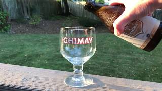 Chimay quotWhitequot Cinq Cents Belgian Tripel Ale Pour [upl. by Aerdnek529]