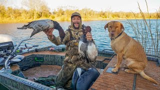 Hunting Canvasbacks and Redheads with Deep Water Long Decoy Lines 7 Man Limit [upl. by Ojyram]