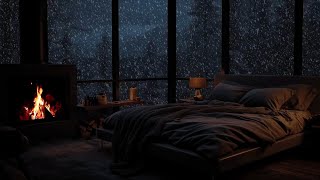 Relax with snowstorms and fireplace sounds  Journey in the bedroom enter beautiful dreams  ASMR [upl. by Elrahc]