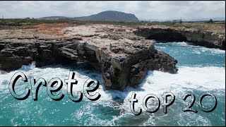 Crete Greece  Top 20 places to visit  Relaxing 4K drone video [upl. by Freeborn109]