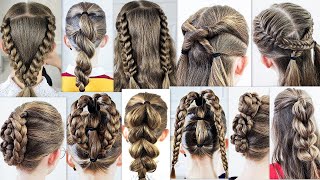 10 easy and simple braided hairstyles Most beautiful hairstyles For every day [upl. by Ruscher955]