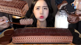 인생 케이크를 만났다💛 망고 케이크 디저트 먹방 ASMR Mukbangㅣ공차 쿠키슈ㅣMango Whipped Cream Cake Dessert [upl. by Bridge]