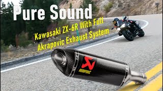 Pure Sound Akrapovic Exhaust on a 2019 Kawasaki Ninja ZX6R 636 [upl. by Gaither]