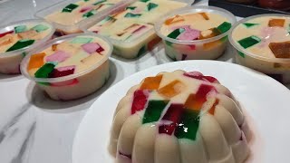 FILIPINO STYLE CATHEDRAL WINDOW GELATIN RECIPE PAANO GUMAWA NG CATHEDRAL WINDOW JELLY [upl. by Nuhsar408]