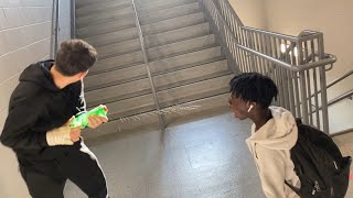 Spraying Water Guns at random People On the Last day of School Lil VlogMUST WATCH [upl. by Orit]