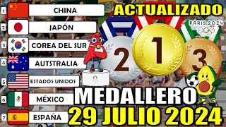 Medallero ACTUALIZADO Juegos Olímpicos París 2024 EN VIVO hoy lunes 29 julio 2024 olimpiadas medalla [upl. by Vivl]