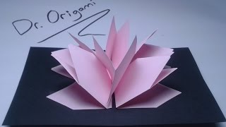 DIY Very easy kirigami Popup card lotus flower [upl. by Hillegass]