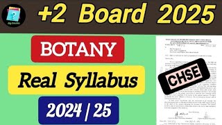 chse class 12 botany syllabus 2024 25 class 12 botany syllabus 2025  2 2nd year botany syllabus [upl. by Sonitnatsok]