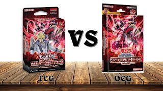 Diferencias YuGiOh TCGVSOCG Structure deck Crismon King [upl. by Ennairrek995]