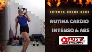 RUTINA CARDIO INTENSO Y ABS cardiointenso entrenaencasa bajadepeso [upl. by Drugge467]