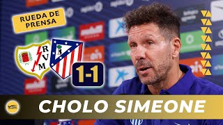 Rueda de prensa Cholo Simeone tras el encuentro Rayo Vallecano 1 vs Atlético de Madrid 1 [upl. by Rudy]