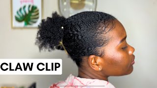 Coiffure cheveux crépus  chignon avec claw clip amp baby hair [upl. by Borroff]